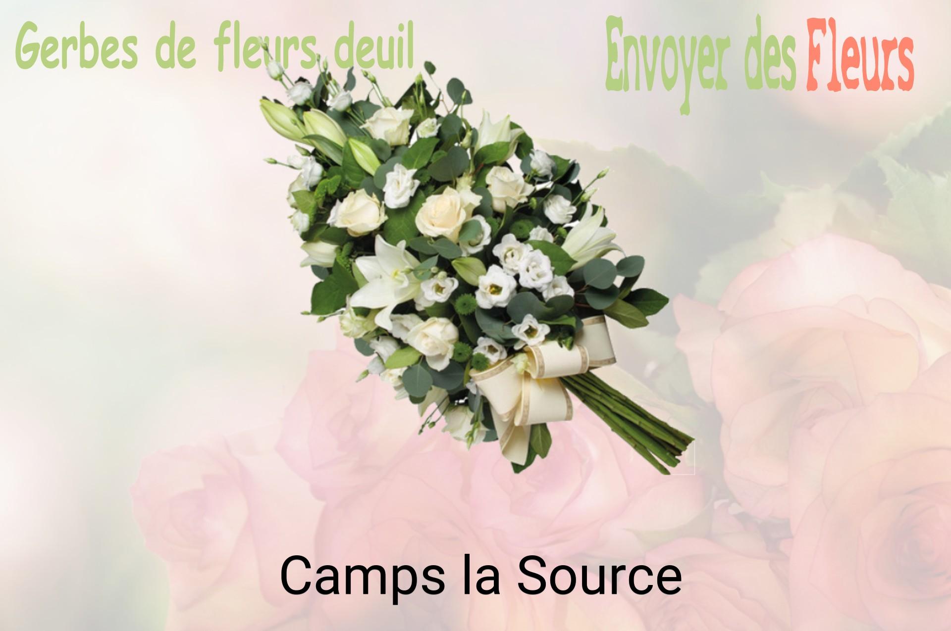 Gerbe de fleurs de deuil livrée à Camps-la-Source